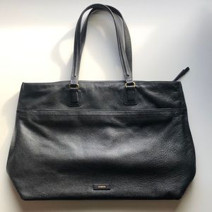 Fossil Black Leather Tote